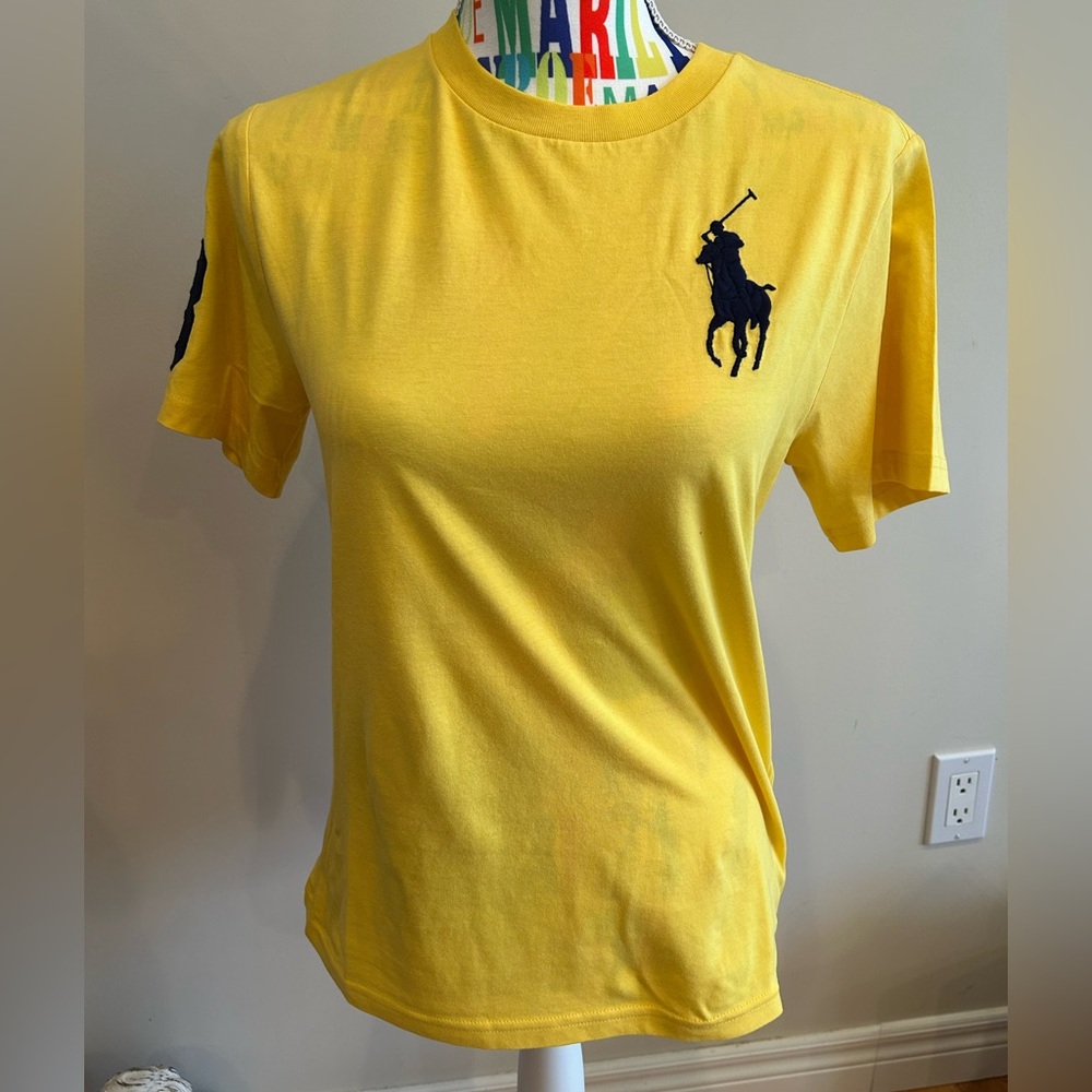 NWOT Polo Ralph Lauren Yellow T-Shirt with Logo. Women’s XS-S or Youth 10/12
